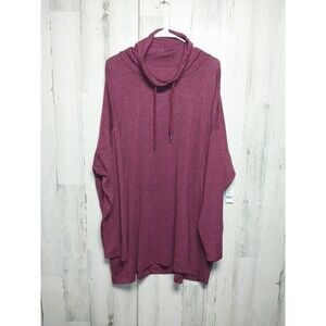 Dip Women's 3X Burgundy Cowl Neck Sweatshirt